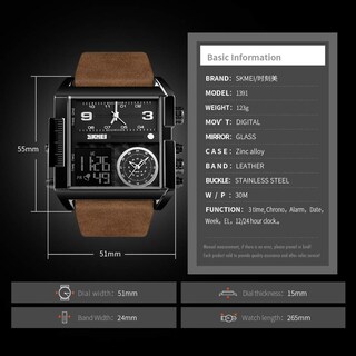 Foto 6 | Foto 6 | Venta Internacional - Reloj Led Digital Deportivo Skmei, Cuadrado, Cara Grande, Analógico, Cuádruple