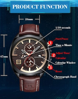Foto 6 | Foto 6 | Venta Internacional - Reloj Fanmis Classic, Impermeable, Deportivo, Con Correa De Piel Para Hombre