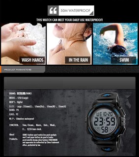 Foto 6 | Foto 6 | Venta Internacional - Reloj Fanmis Big Face Digital Sports Para Hombre, 50 M, Resistente Al Agua