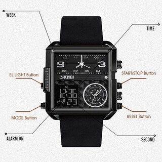 Foto 7 | Foto 7 | Venta Internacional - Reloj Skmei, Correa Digital De Cuero Militar Impermeable Para Hombre