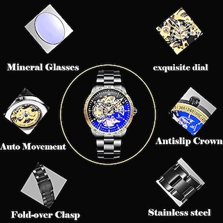 Foto 3 | Foto 3 | Venta Internacional - Reloj Mastop Para Hombre Con Esfera Luminosa En Forma De Esqueleto, Con Cuerda Automática, 3 Atm
