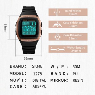 Foto 7 | Foto 7 | Venta Internacional - Reloj De Pulsera Skmei Digital Sports 30 M Resistente Al Agua Para Hombre