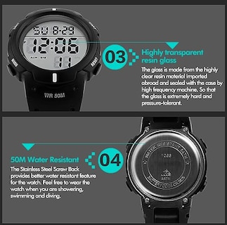Foto 7 | Foto 7 | Venta Internacional - Reloj Pasoy Digital 50 M Resistente Al Agua Con Luz Led Para Hombres/mujeres