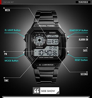 Foto 3 | Foto 3 | Venta Internacional - Reloj Bomieux Digital Sport Dual-time Para Hombre, Resistente Al Agua, 30 M