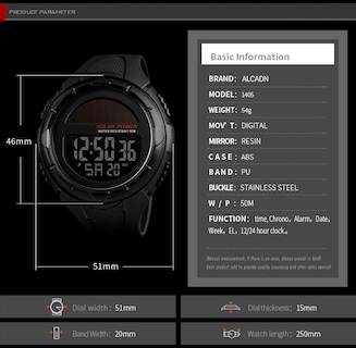 Foto 6 | Foto 6 | Venta Internacional - Reloj Deportivo Alcadan Solar Digital Led para Hombre