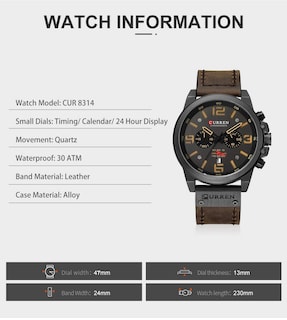 Foto 6 | Foto 6 | Venta Internacional-Reloj Curren Café para Hombre