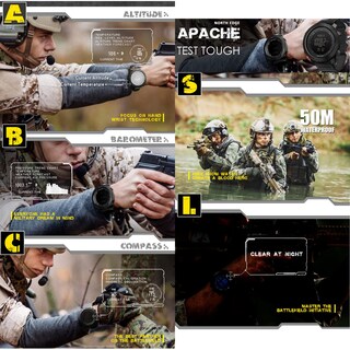 Foto 5 | Foto 5 | Reloj Deportivo North Edge Apache Negro con Altímetro y Barómetro para Hombre - Venta Internacional