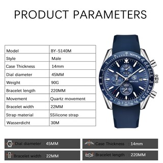 Foto 2 | Foto 2 | Reloj Benyar Cronógrafo de Cuarzo Clásico para Hombre - Venta Internacional