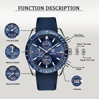 Foto 3 | Foto 3 | Reloj Benyar Cronógrafo de Cuarzo Clásico para Hombre - Venta Internacional