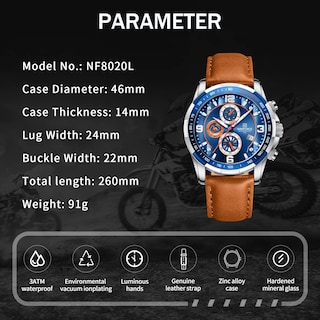 Foto 2 | Foto 2 | Reloj Naviforce Sport Analógico de Cuarzo con Cronógrafo de Cuero para Hombre - Venta Internacional