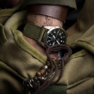 Foto 4 | Foto 4 | Correa de reloj Archer Canvas de Cierre Rápido 20mm en Color Oliva Desteñido