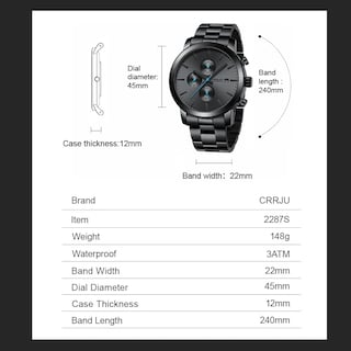 Foto 7 | Foto 7 | Reloj Crrju Fashion Business de Acero Inoxidable 3atm para Hombre - Venta Internacional