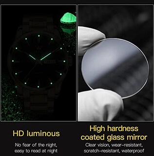 Foto 5 | Foto 5 | Reloj Olevs Para Hombre, Vestido De Negocios Analógico, Cuarzo, Acero Inoxidable - Venta Internacional.