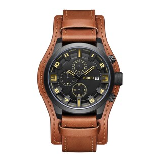 Foto 1 | Foto 1 | Reloj Burei Sports Chronograph Para Hombre Con Correa De Piel Marrón - Venta Internacional.
