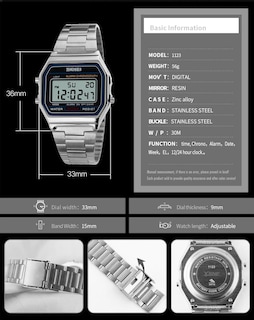 Foto 4 | Foto 4 | Reloj Digital Sne De Acero Inoxidable Resistente Al Agua Para Hombre - Venta Internacional.