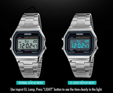 Foto 5 | Foto 5 | Reloj Digital Sne De Acero Inoxidable Resistente Al Agua Para Hombre - Venta Internacional.