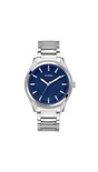 Reloj Guess Para Hombre En Tono Plateado Con Esfera Azul, Caja De 44 Mm Y Pulsera De 20 Cm - Venta Internacional.