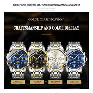 Foto 5 | Foto 5 | Reloj De Cuarzo Con Calendario Impermeable De Acero De Tungsteno Para Hombre - Venta Internacional.