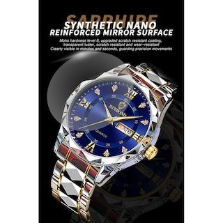 Foto 4 | Foto 4 | Reloj Impermeable Que Brilla En La Oscuridad Con Doble Calendario Para Hombre, 43 Mm - Venta Internacional.