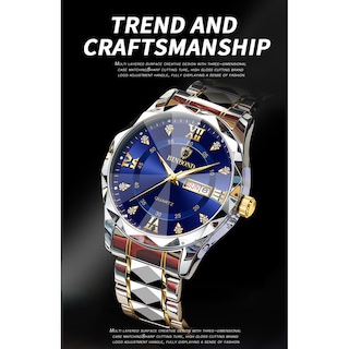 Foto 2 | Foto 2 | Reloj Impermeable Que Brilla En La Oscuridad Con Doble Calendario Para Hombre, 43 Mm - Venta Internacional.