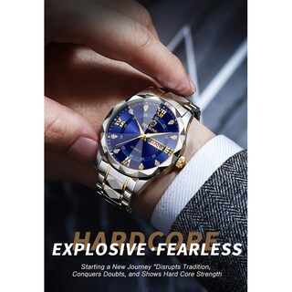 Foto 3 | Foto 3 | Reloj Impermeable Que Brilla En La Oscuridad Con Doble Calendario Para Hombre, 43 Mm - Venta Internacional.