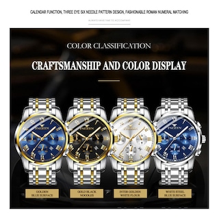 Foto 5 | Foto 5 | Reloj De Negocios Con Correa De Acero Que Brilla En La Oscuridad Para Hombre - Venta Internacional.