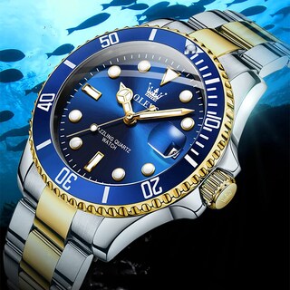 Foto 7 | Foto 7 | Reloj Olevs Para Hombre, Redondo, De Cuarzo, De Negocios, Con Esfera Azul Impermeable - Venta Internacional.