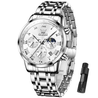 Foto 1 | Foto 1 | Reloj Olevs Para Hombre, Cronógrafo Analógico De Cuarzo, Acero Inoxidable - Venta Internacional.