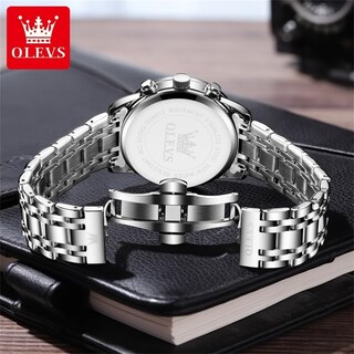 Foto 6 | Foto 6 | Reloj Olevs Para Hombre, Cronógrafo Analógico De Cuarzo, Acero Inoxidable - Venta Internacional.