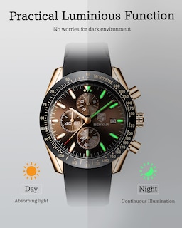 Foto 6 | Foto 6 | Reloj By Benyar, Cronógrafo Analógico De Cuarzo, 30 M, Resistente Al Agua Para Hombre - Venta Internacional.