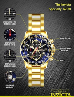 Foto 4 | Foto 4 | Reloj Invicta 14878 Specialty Chronograph Para Hombre En Acero Dorado - Venta Internacional.