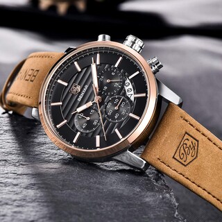 Foto 4 | Foto 4 | Reloj Benyar Quartz Chronograph De Piel Impermeable Para Hombre - Venta Internacional.