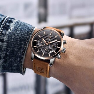 Foto 6 | Foto 6 | Reloj Benyar Quartz Chronograph De Piel Impermeable Para Hombre - Venta Internacional.