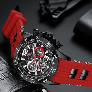 Foto 6 | Foto 6 | Reloj Aimes Para Hombre, Deportivo, Militar, Impermeable, Cronógrafo Rojo - Venta Internacional.