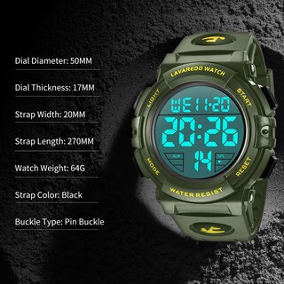 Foto 5 | Foto 5 | Reloj Deportivo Digital L Lavaredo Para Hombre, Resistente Al Agua, 50 M - Venta Internacional.