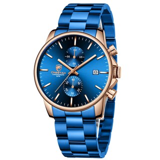 Foto 1 | Foto 1 | Reloj Golden Hour Cronógrafo De Acero Inoxidable Chapado En Azul Para Hombre - Venta Internacional.