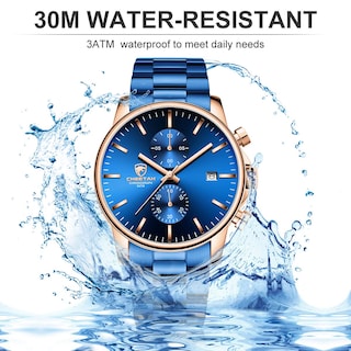 Foto 5 | Foto 5 | Reloj Golden Hour Cronógrafo De Acero Inoxidable Chapado En Azul Para Hombre - Venta Internacional.