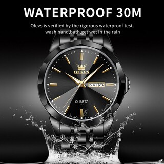 Foto 5 | Foto 5 | Vestido De Negocios Minimalista Negro Watch Olevs Para Hombre - Venta Internacional.
