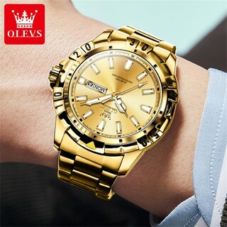 Foto 3 | Foto 3 | Reloj Olevs Gold De Acero Inoxidable Impermeable Para Hombre 30 M - Venta Internacional.