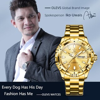 Foto 5 | Foto 5 | Reloj Olevs Gold De Acero Inoxidable Impermeable Para Hombre 30 M - Venta Internacional.
