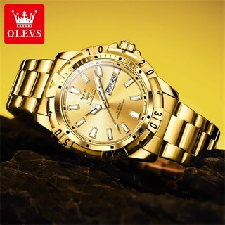 Foto 7 | Foto 7 | Reloj Olevs Gold De Acero Inoxidable Impermeable Para Hombre 30 M - Venta Internacional.