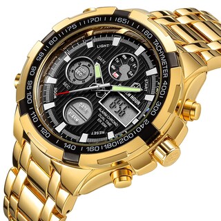 Foto 2 | Foto 2 | Reloj Golden Hour De Lujo De Acero Inoxidable Analógico Digital Para Hombre A Prueba De Agua - Venta Internacional.