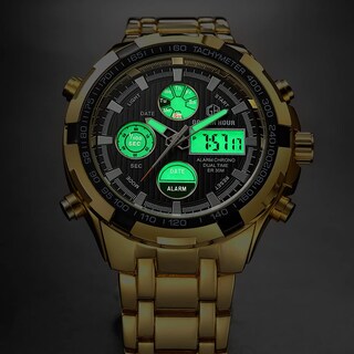 Foto 5 | Foto 5 | Reloj Golden Hour De Lujo De Acero Inoxidable Analógico Digital Para Hombre A Prueba De Agua - Venta Internacional.