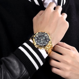 Foto 7 | Foto 7 | Reloj Golden Hour De Lujo De Acero Inoxidable Analógico Digital Para Hombre A Prueba De Agua - Venta Internacional.