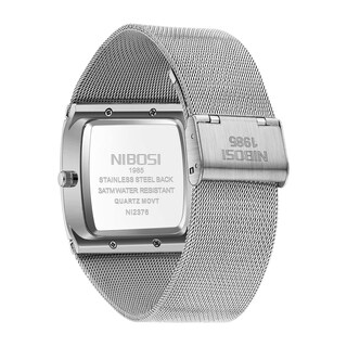 Foto 2 | Foto 2 | Reloj Nibosi Square Business Waterproof Para Hombre, Plateado Y Azul - Venta Internacional.