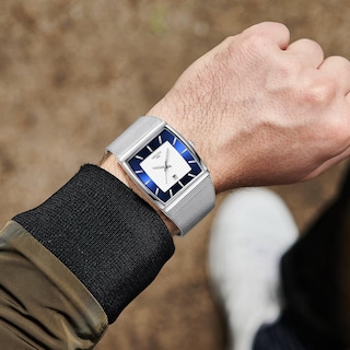 Foto 6 | Foto 6 | Reloj Nibosi Square Business Waterproof Para Hombre, Plateado Y Azul - Venta Internacional.