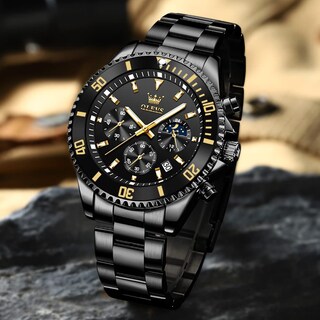 Foto 6 | Foto 6 | Calendario Clásico Multifunción Negro Watch Olevs Para Hombre - Venta Internacional.