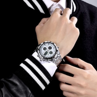Foto 7 | Foto 7 | Reloj Golden Hour De Lujo De Acero Inoxidable Analógico Digital Para Hombre A Prueba De Agua - Venta Internacional.