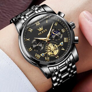Foto 7 | Foto 7 | Reloj Olevs Black Fashion Chronograph De Acero Inoxidable Para Hombre - Venta Internacional.
