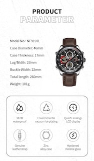Foto 2 | Foto 2 | Reloj De Cuero Analógico Digital Militar Naviforce Para Hombre - Venta Internacional.